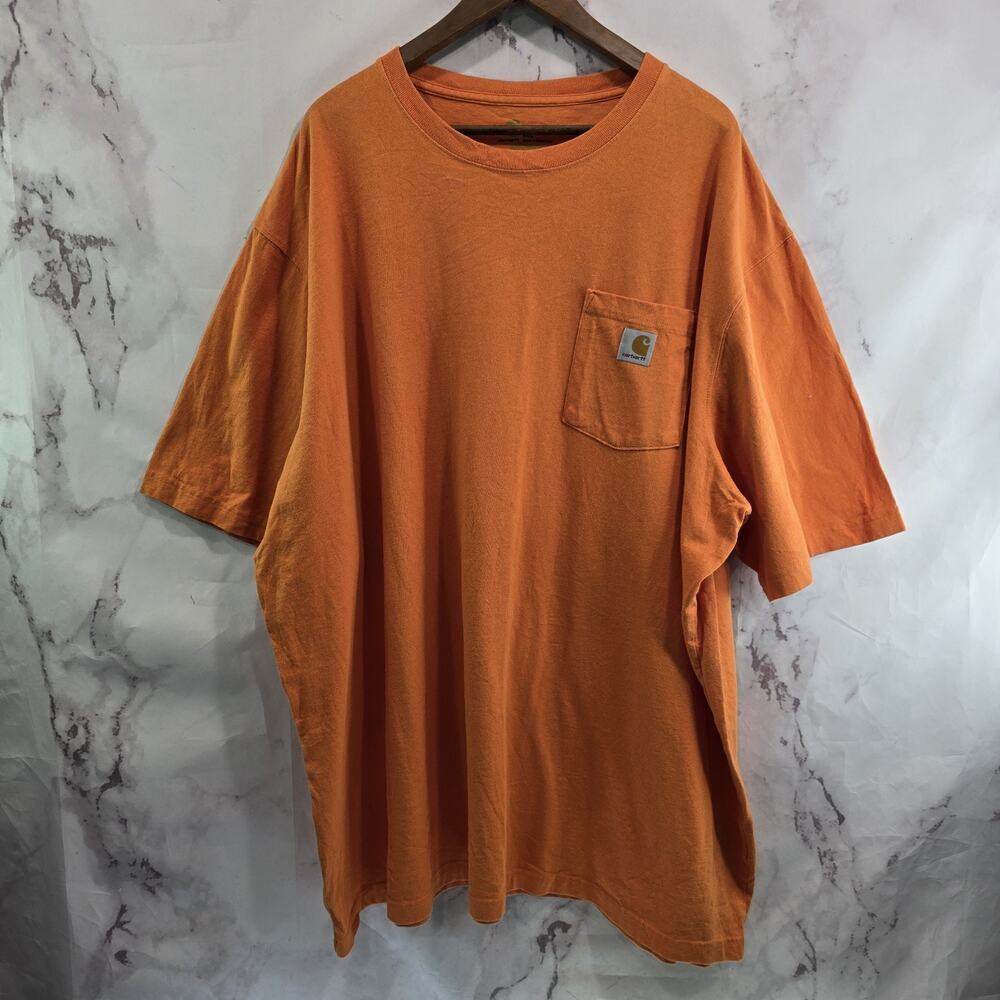 Carhartt T Shirt Mens 4XL Orange Pocket Original Fit Tee Short Sleeve Neon